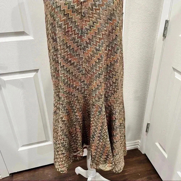 Maeve (Anthropologie) sleeveless muted color Chevron dress - Picture 11 of 13